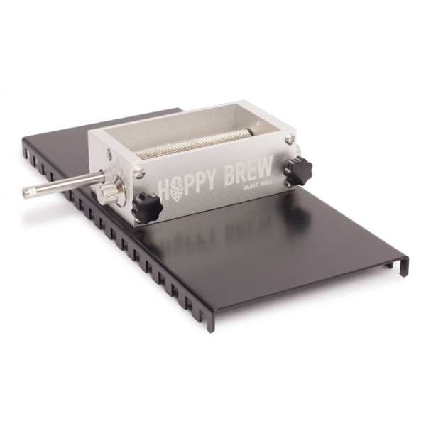 ДВУХВАЛЬЦОВАЯ МЕЛЬНИЦА/ДРОБИЛКА ДЛЯ СОЛОДА HOPPY BREW С БУНКЕРОМ И ПОДСТАВКОЙ