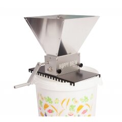 ТРЁХВАЛЬЦОВАЯ МЕЛЬНИЦА/ДРОБИЛКА ДЛЯ СОЛОДА HOPPY BREW С БУНКЕРОМ И ПОДСТАВКОЙ