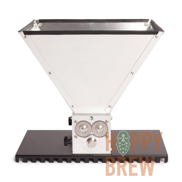 ТРЁХВАЛЬЦОВАЯ МЕЛЬНИЦА/ДРОБИЛКА ДЛЯ СОЛОДА HOPPY BREW С БУНКЕРОМ И ПОДСТАВКОЙ