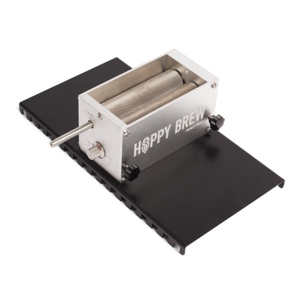 ТРЁХВАЛЬЦОВАЯ МЕЛЬНИЦА/ДРОБИЛКА ДЛЯ СОЛОДА HOPPY BREW С БУНКЕРОМ И ПОДСТАВКОЙ