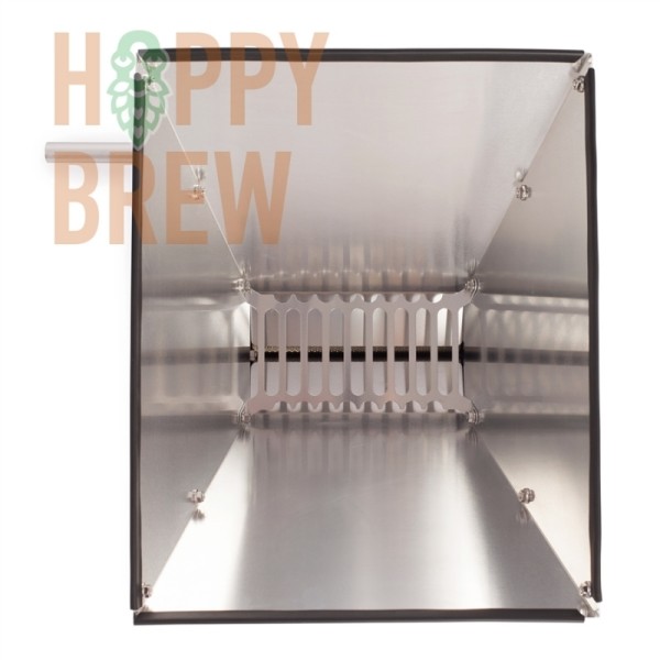 ТРЁХВАЛЬЦОВАЯ МЕЛЬНИЦА/ДРОБИЛКА ДЛЯ СОЛОДА HOPPY BREW С БУНКЕРОМ И ПОДСТАВКОЙ
