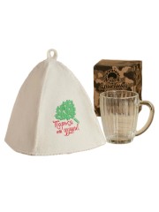 Набор кружка СССР + шапка для бани.