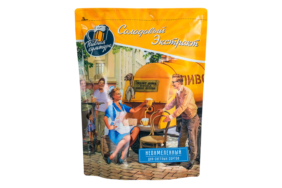 Неохмеленный солодовый экстракт Пенная Культура "Для светлых сортов", 1 кг