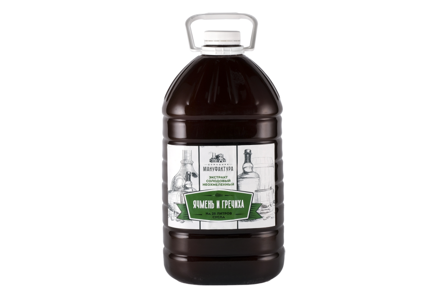 Жидкий неохмеленный солодовый экстракт Домашняя Мануфактура "Ячмень и гречиха", 4,1 кг
