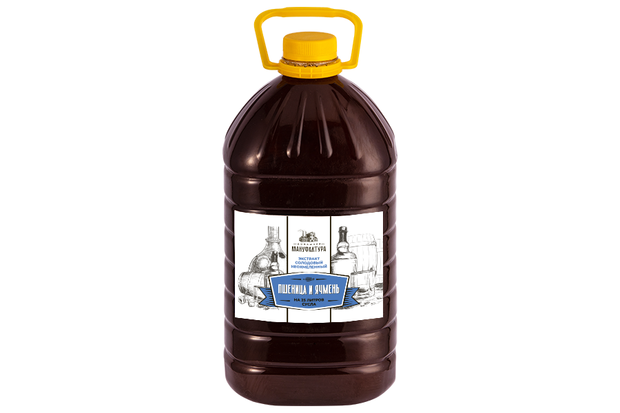 Жидкий неохмеленный солодовый экстракт Домашняя Мануфактура «Пшеница и ячмень», 4,1 кг