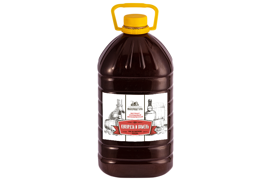 Жидкий неохмеленный солодовый экстракт Домашняя Мануфактура "Кукуруза и ячмень", 4,1 кг
