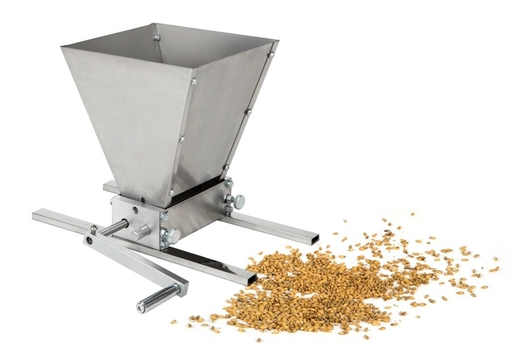 Мельница для солода двухвальцовая с бункером (нерж. сталь)