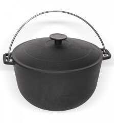 Узбекский казан чугунный с крышкой походный от 6л 