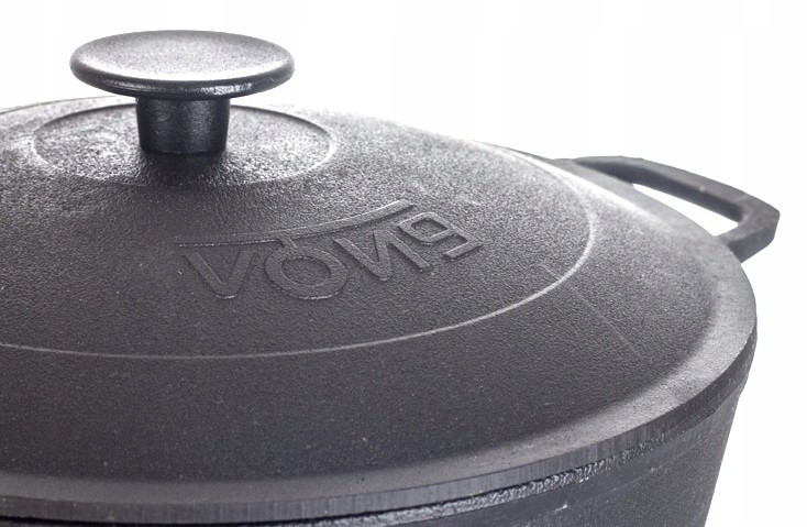 Узбекский казан чугунный с крышкой походный от 6л 