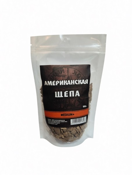 Дубовая щепа "Американский дуб", медиум+ обжарки (100 г)