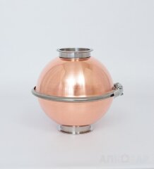 Медный шлем вискарный сферический разборный 8л АЛКОВАР 4" на 4"
