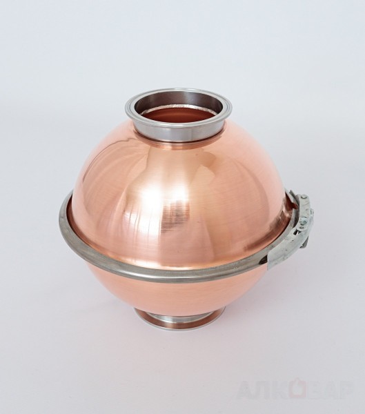 Медный шлем вискарный сферический разборный 8л АЛКОВАР 4" на 4"