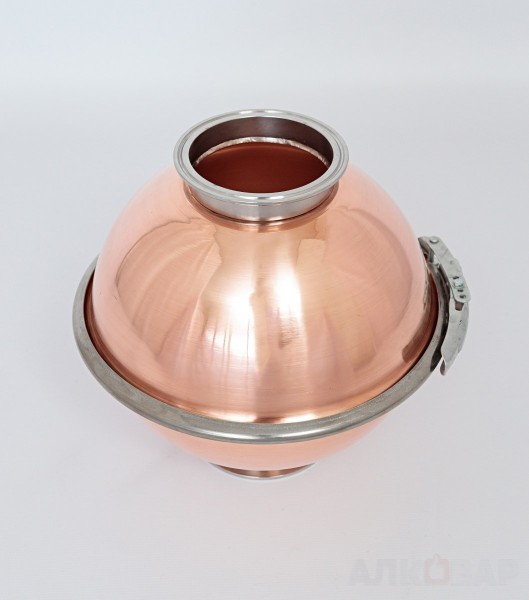 Медный шлем вискарный сферический разборный 8л АЛКОВАР 4" на 4"