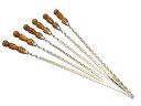 Шампура 55*12 (комплект 6 штук) - С дер.ручкой люкс 3мм.