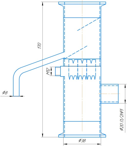 Узел отбора по пару и жидкости с орошением перегородочный