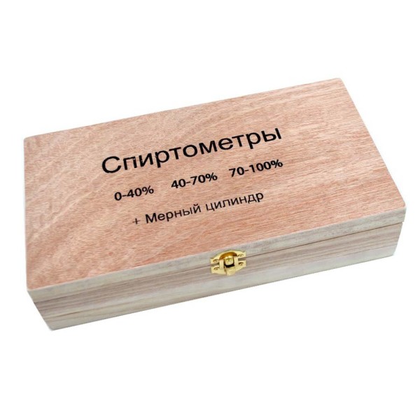 Набор ареометров для спирта с термометром и стеклянным мерный цилиндром