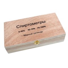 Набор ареометров для спирта с термометром и стеклянным мерный цилиндром