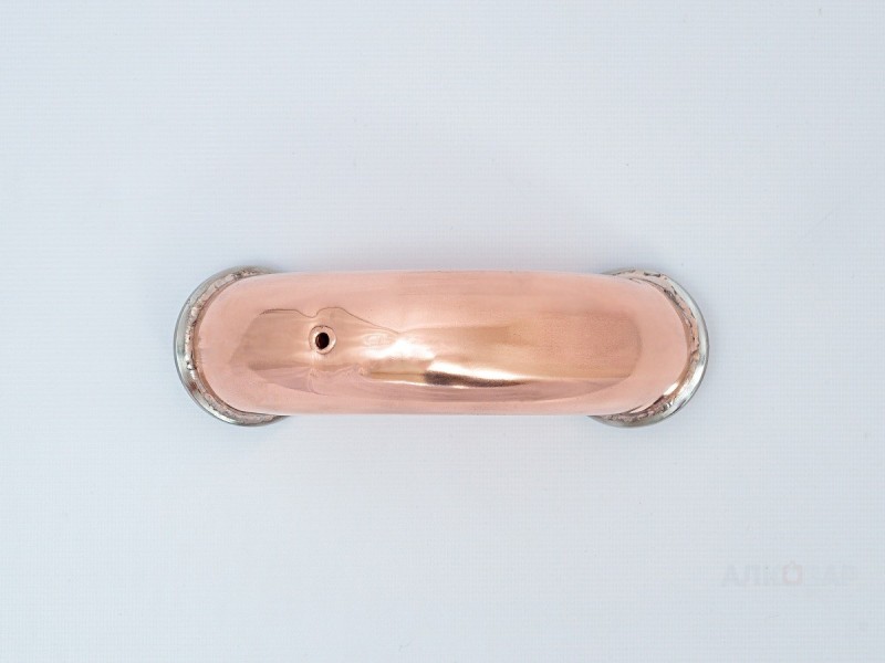 Медный отвод 2 дюйма 135 градусов с штуцером под термометр.